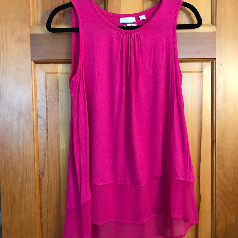 Hot Pink Sleeveless Knit Top